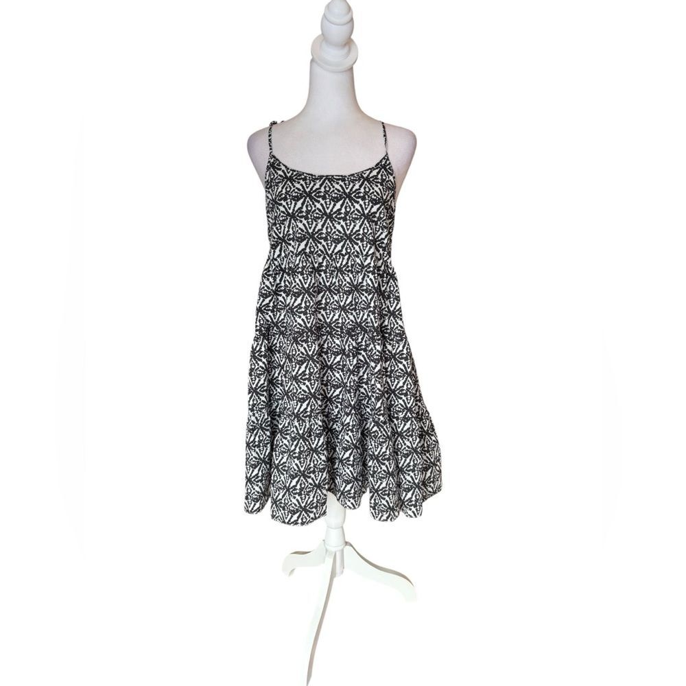 Vineyard Vines Tiered Kaleidoscope Black Geo Print Beach Dress Womens Small NWT